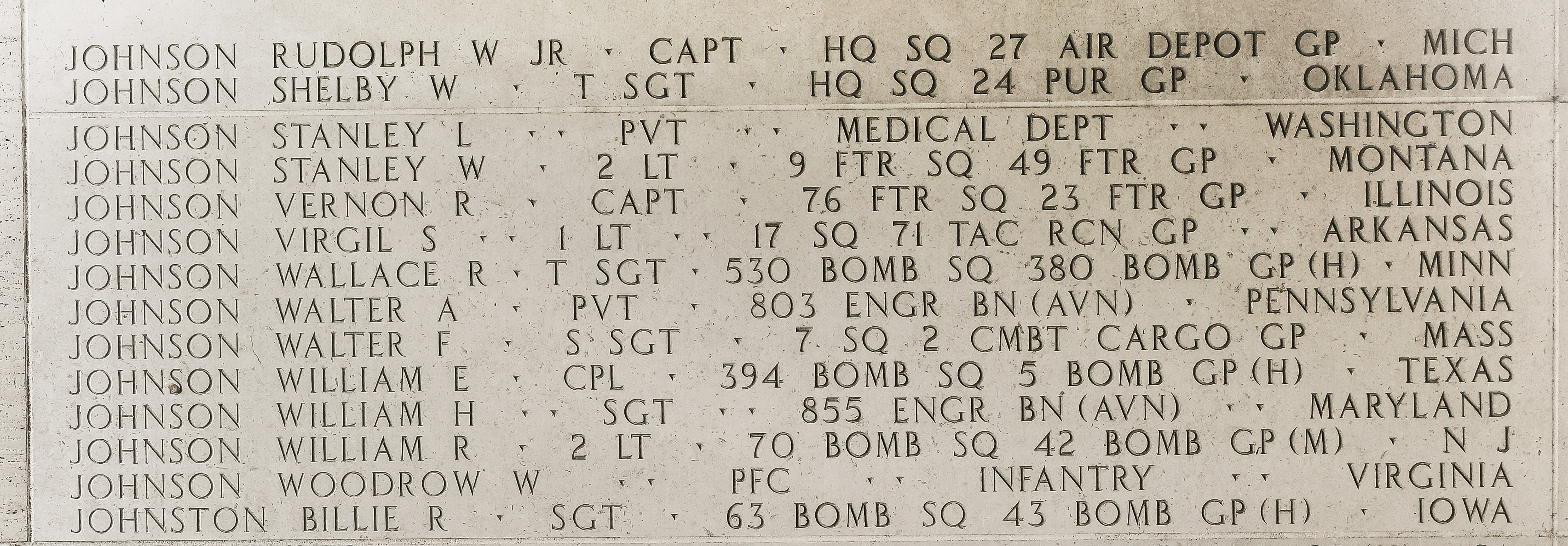 Walter F. Johnson, Staff Sergeant